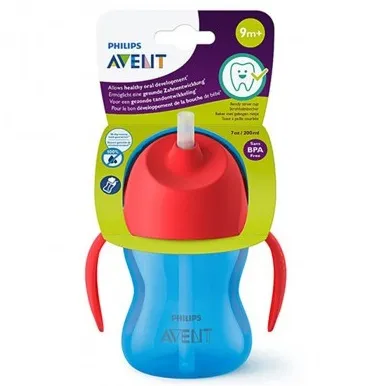 Cana cu pai pentru baietei +9 luni SCF 796/01, 200ml, Philips Avent 