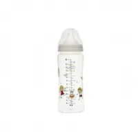 Biberon din sticla borosilicat cu gat larg 3 luni+ Baby, 300ml, Minut