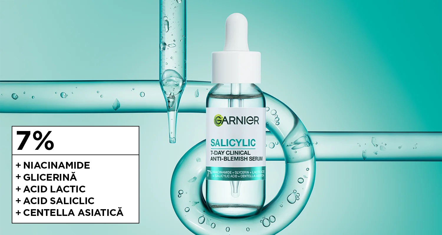 Ser Garnier cu acid salicilic si 7% ingrediente active pentru reducerea imperfectiunilor pielii. Ser Garnier cu acid salicilic si 7% ingrediente active pentru reducerea imperfectiunilor pielii.
