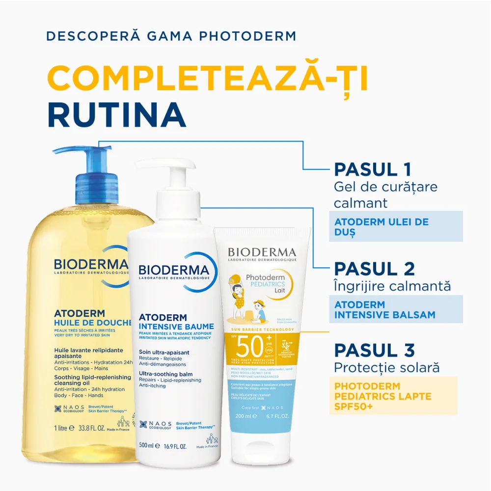 Lotiune cu protectie solara SPF 50+ pentru copii Photoderm Pediatrics, 200ml, Bioderma