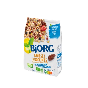 Musli cu soia si curmale bio, 375g, Bjorg