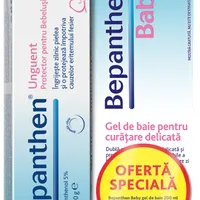 Pachet Unguent Bepanthen 5% 100g + Gel de baie Bayer Bepanthen Baby 200ml, Bayer