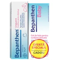 Pachet Unguent Bepanthen 5% 100g + Gel de baie Bayer Bepanthen Baby 200ml, Bayer