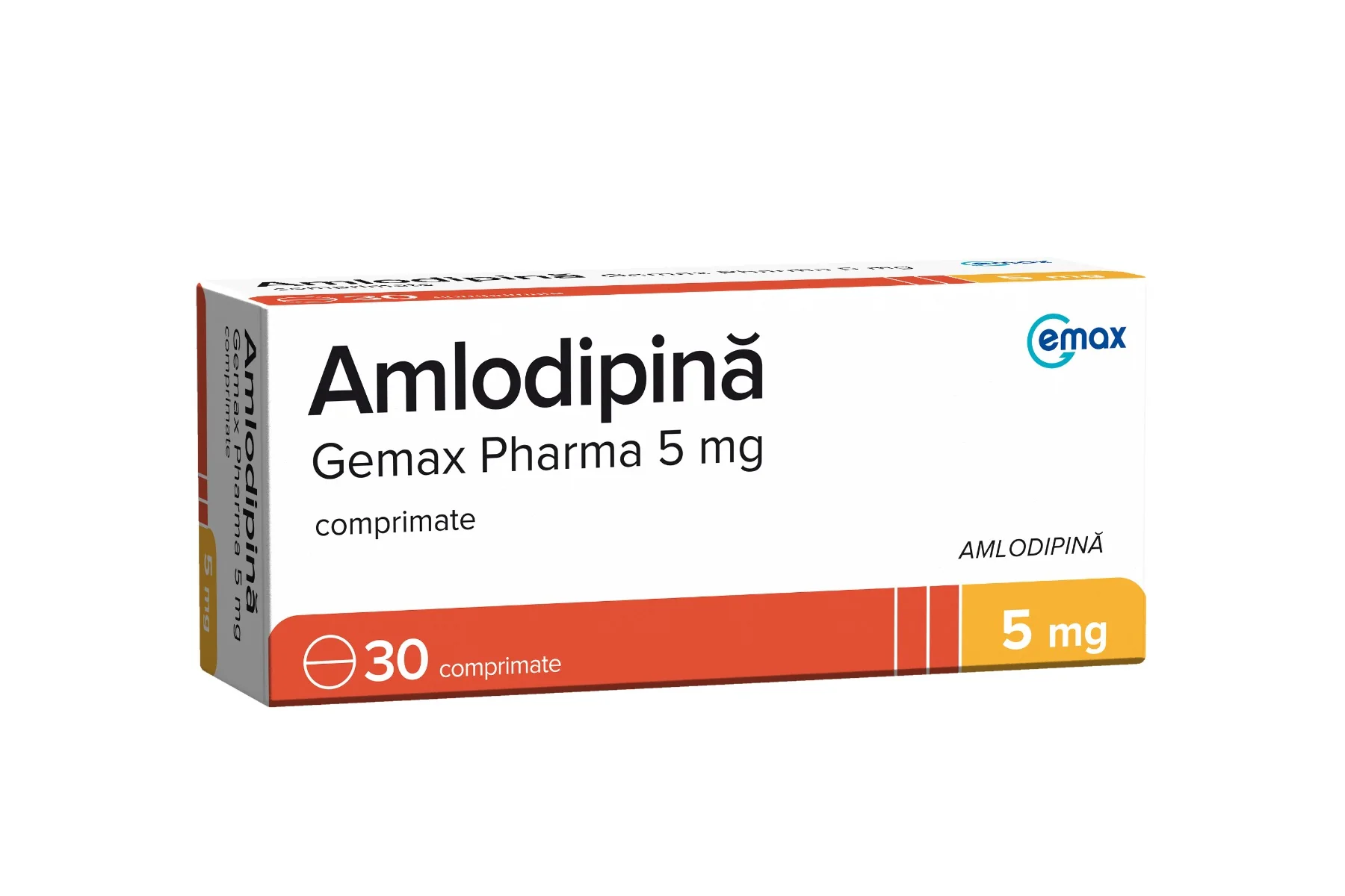 Amlodipina 5 mg, 30 comprimate, Gemax