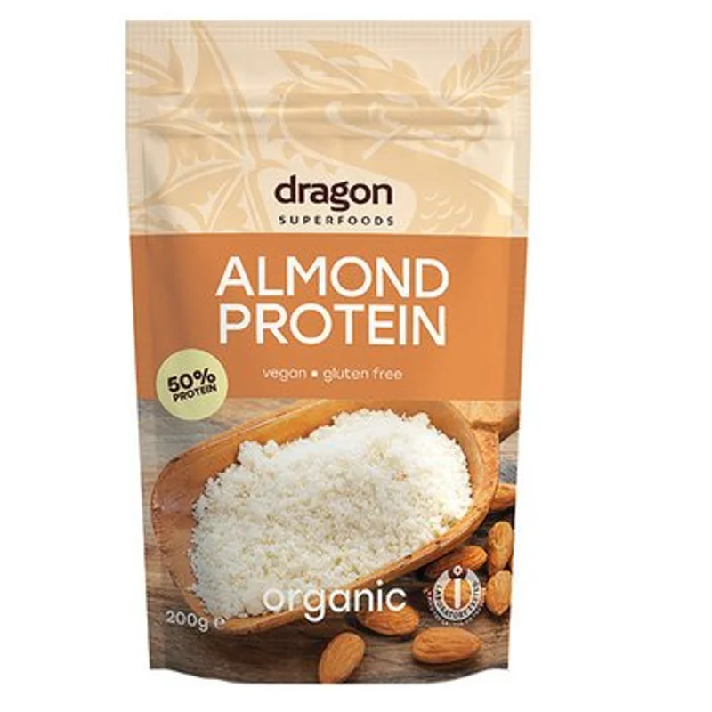 Pudra proteica din migdale raw bio, 200g, Dragon Superfoods