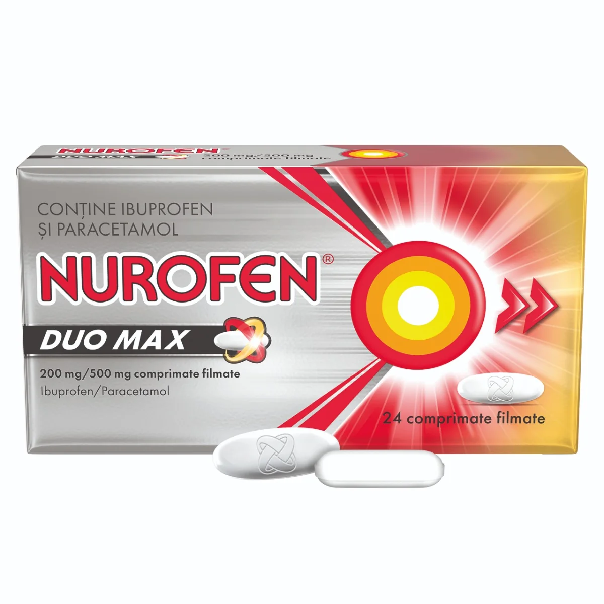 Nurofen Duo Max 200mg/500mg, 24 comprimate filmate, Reckitt Benckiser