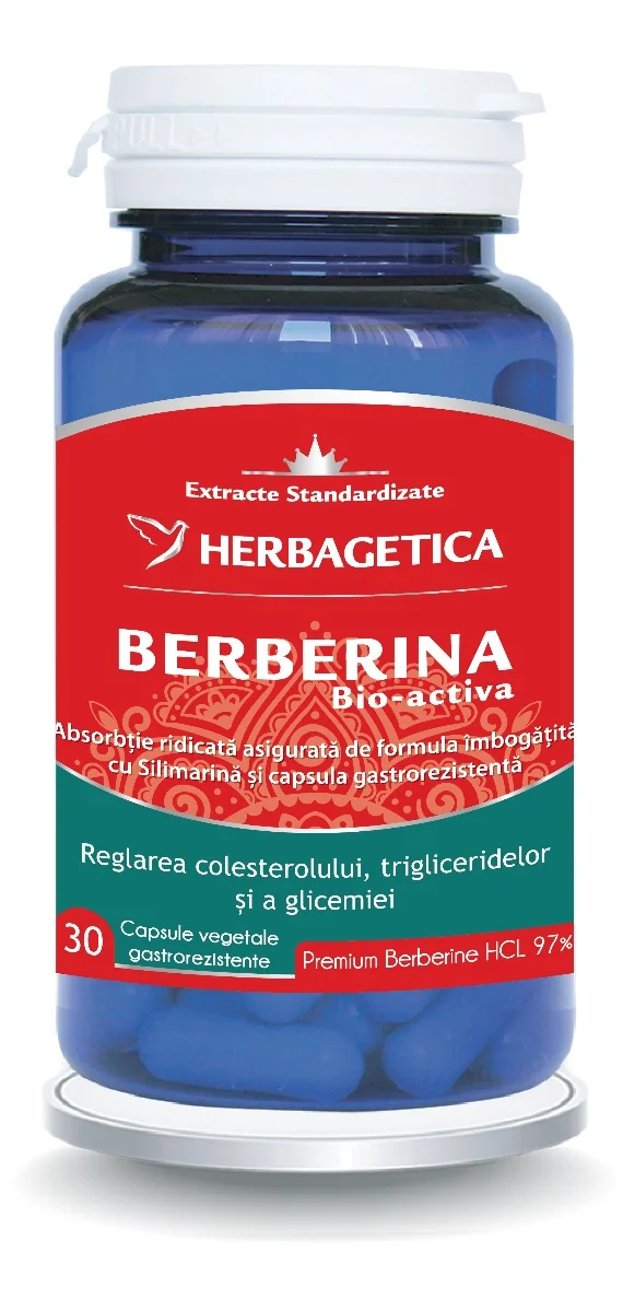 Berberina Bio-Activa, 30 capsule, Herbagetica