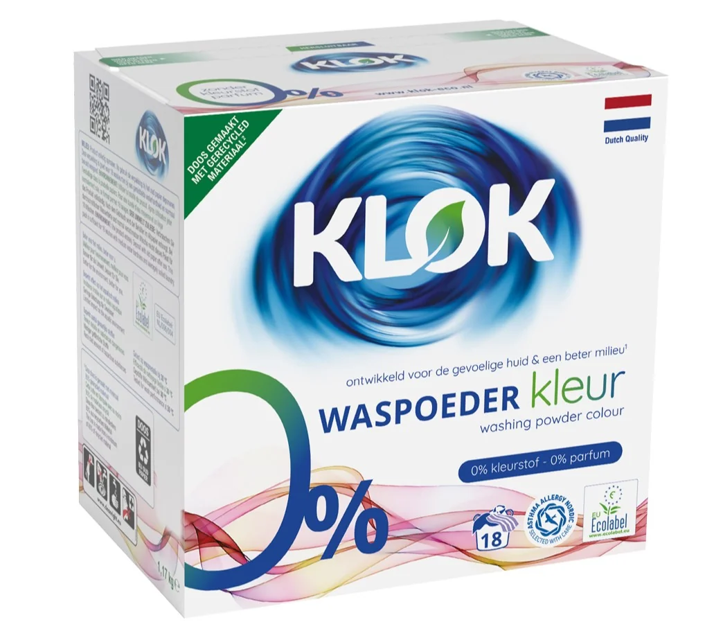 Detergent pudra pentru rufe colorate, 18 spalari, Klok