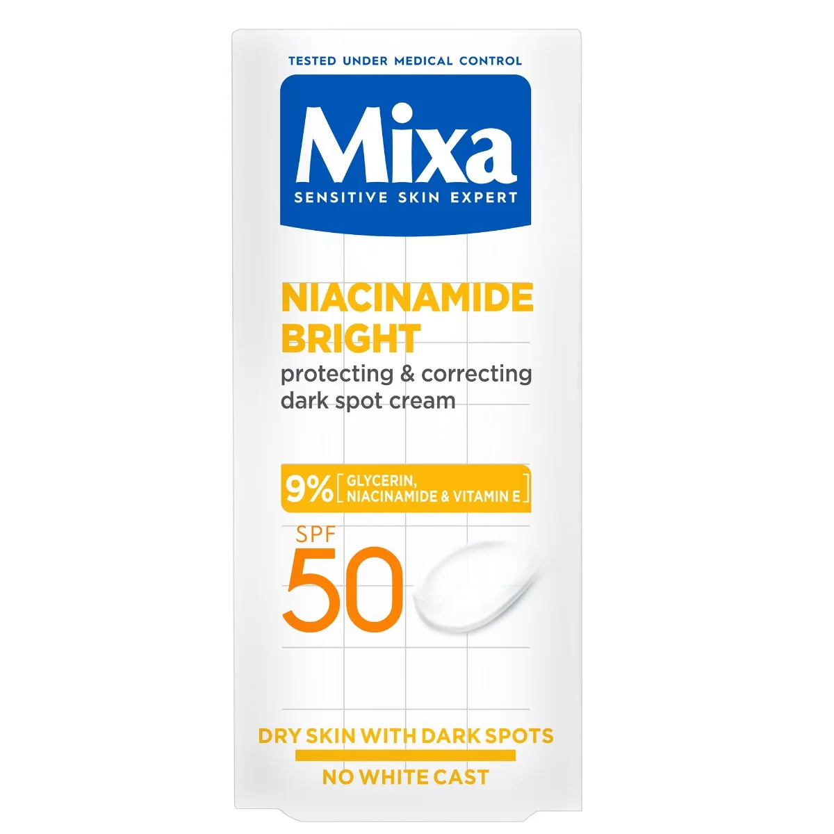 Crema corectoare pete pigmentare pentru piele sensibila SPF50, 50ml, Mixa