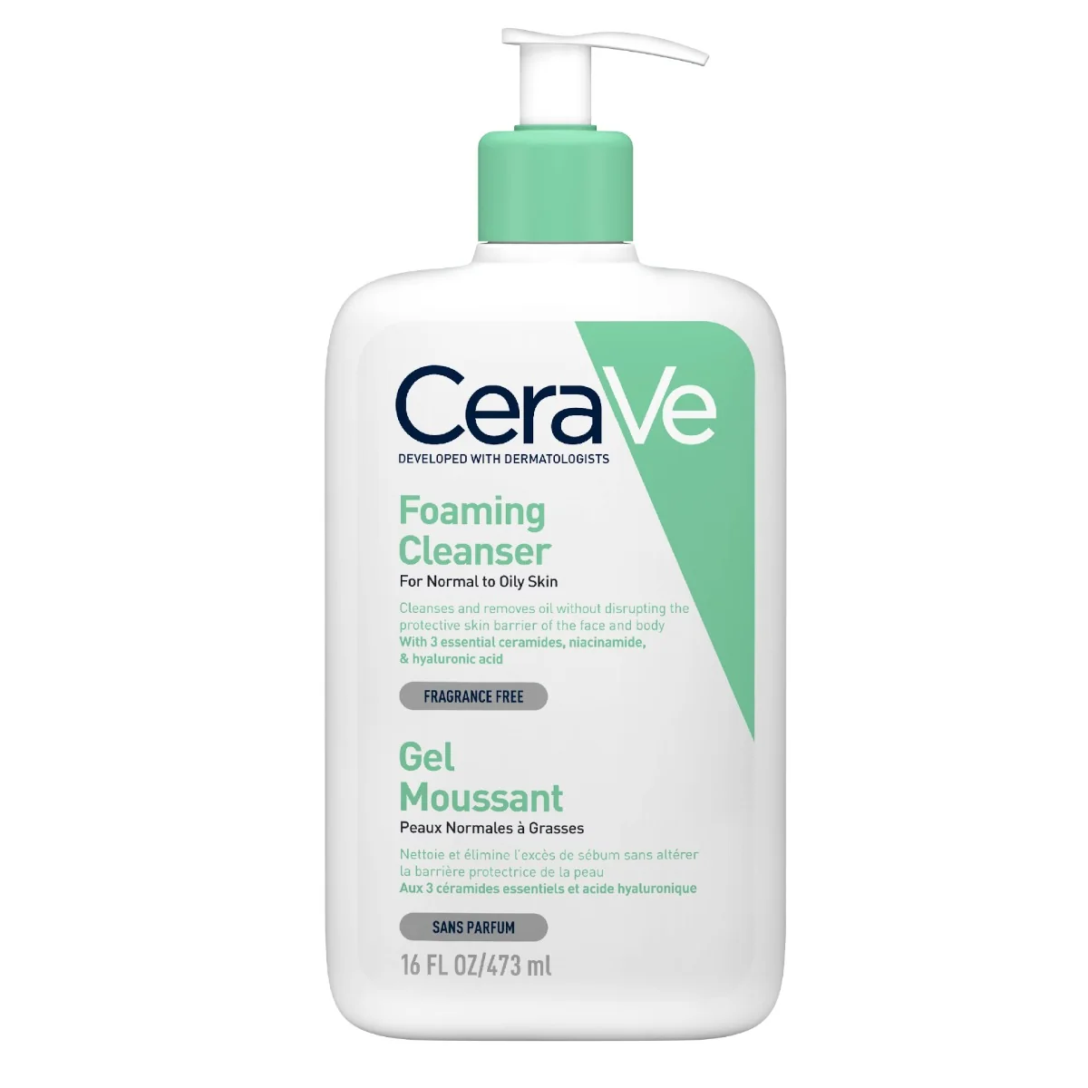 Gel de curatare spumant piele normala-grasa, 473ml, CeraVe