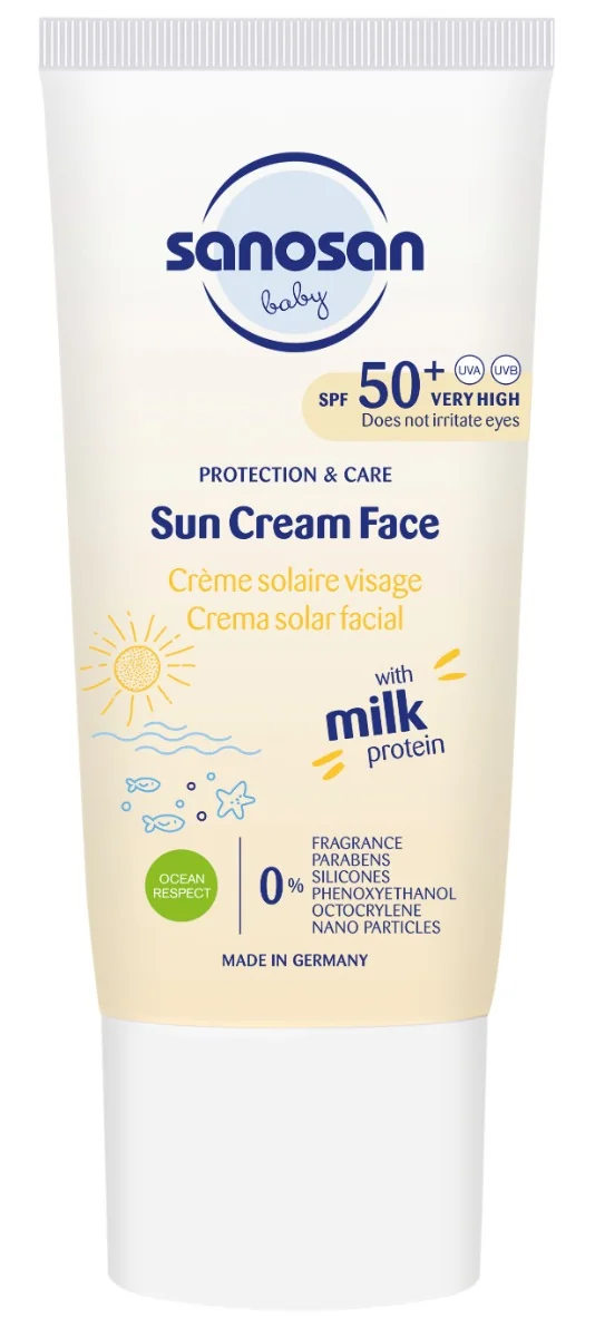 Crema de fata pentru copii SPF50+, 30ml, Sanosan
