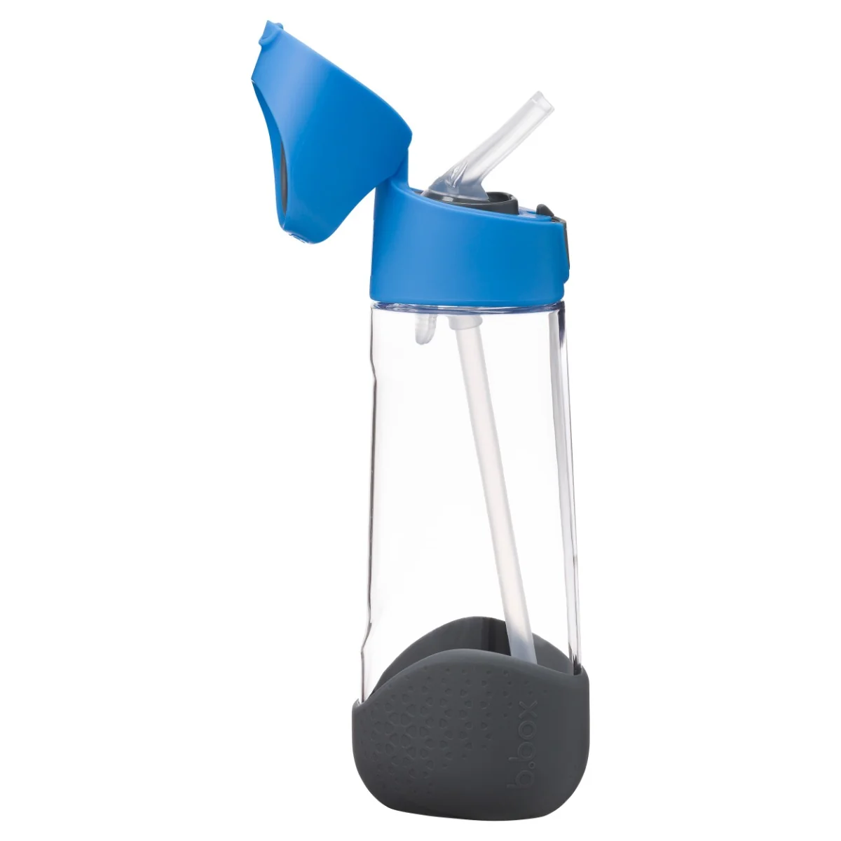 Cana din tritan cu pai pentru +12 luni Gri/Albastru, 450ml, Bbox