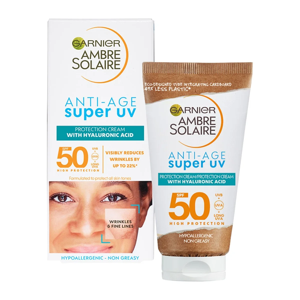 Crema protectoare cu efect anti-imbatranire Super UV SPF50 Ambre Solaire, 50ml, Garnier