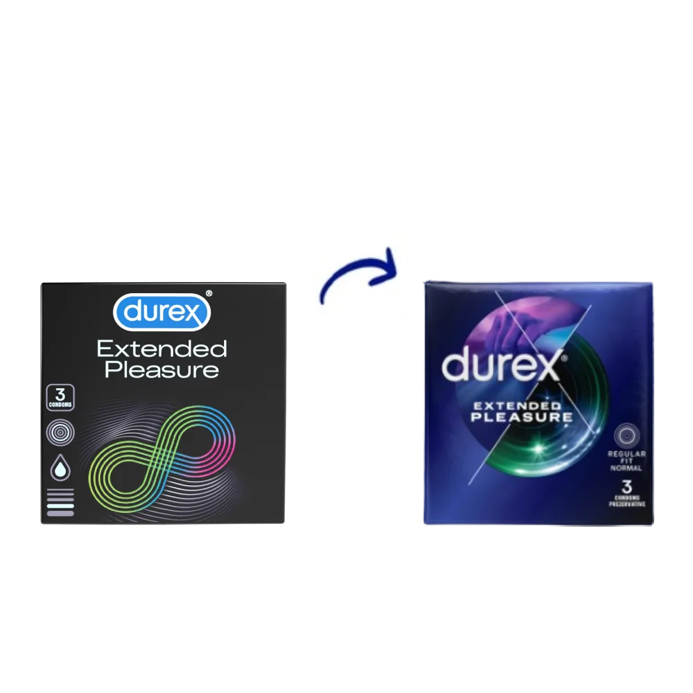 Prezervative Extended Pleasure, 3 bucati, Durex