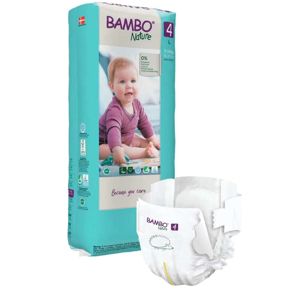 Scutece Ecolabel Tall Nr. 4 pentru 7-14 kg, 48 bucati, Bambo Nature
