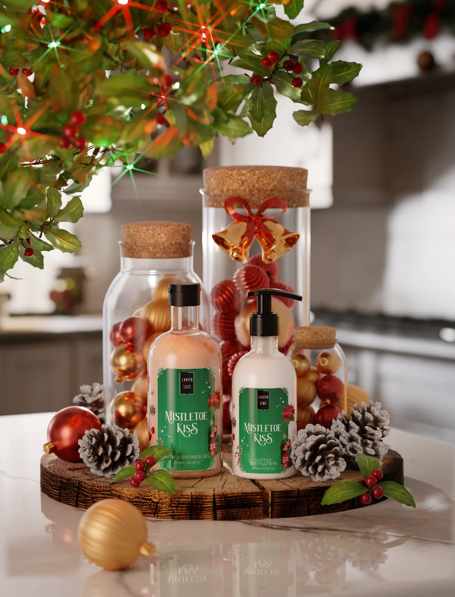 Pachet Gel de dus 500ml + Lotiune de corp 300ml Mistletoe Kiss, Lavish Care