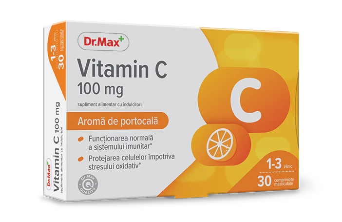 Dr. Max Vitamina C 100mg, 30 comprimate masticabile