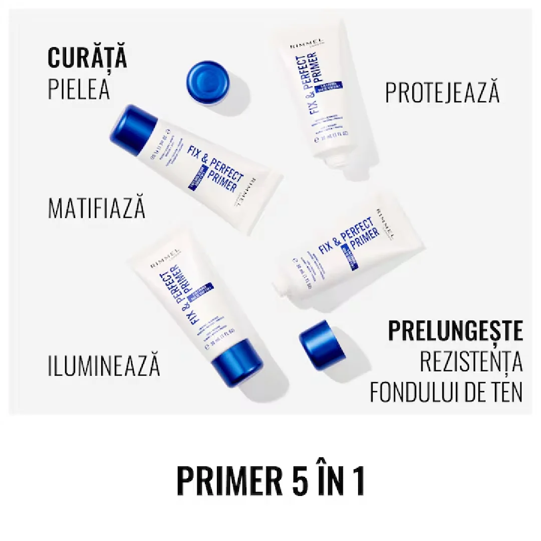 Baza de machiaj Fix & Perfect Pro 5 in 1, 30ml, Rimmel London