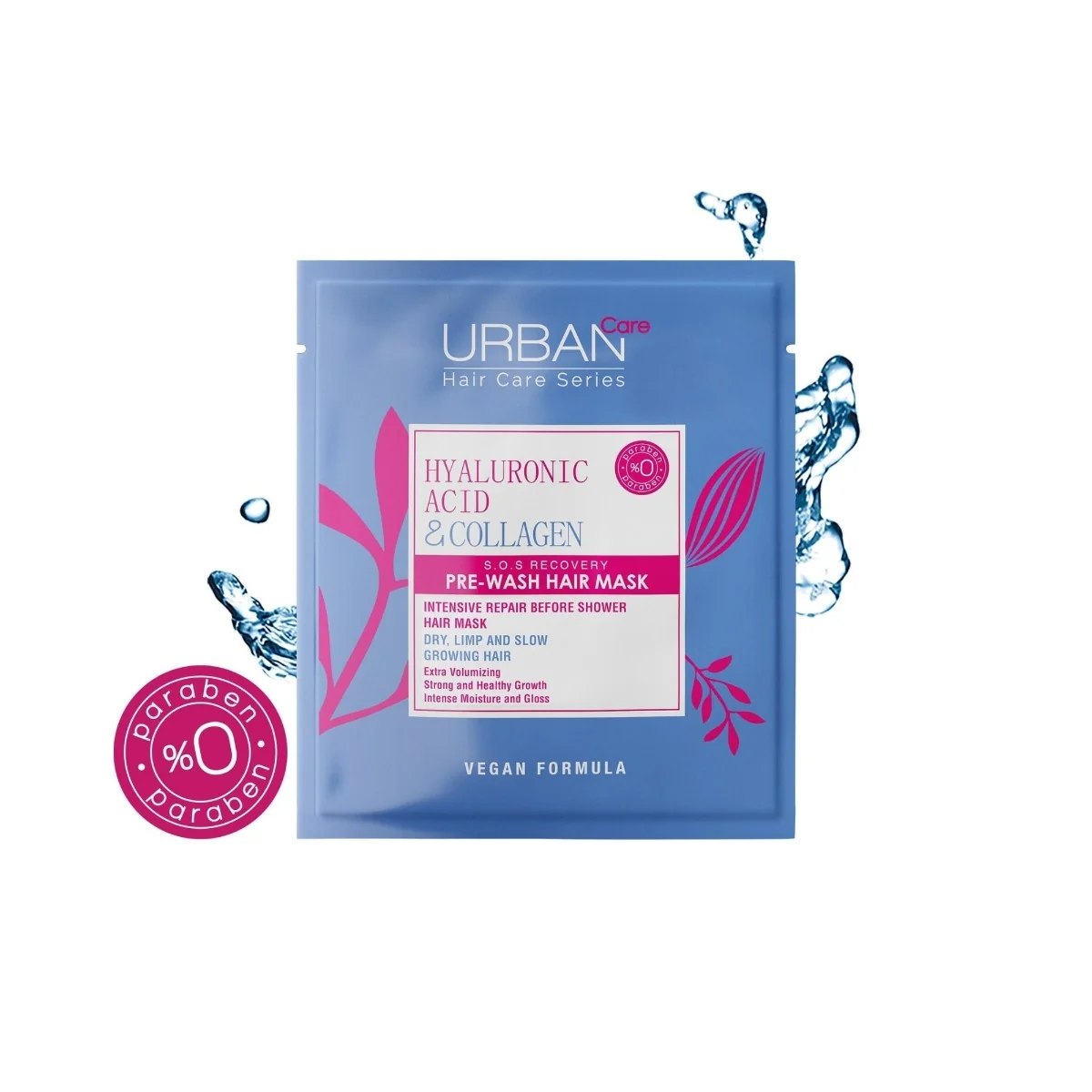 Masca de par pre-samponare cu Acid Hialuronic si Colagen, 50ml, Urban Care