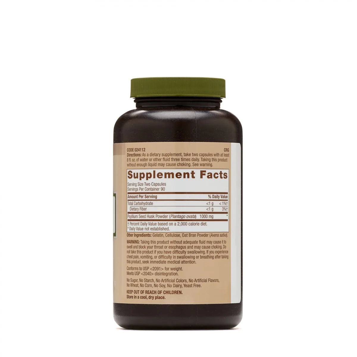 Seminte decorticate de Psyllium, 180 capsule, GNC