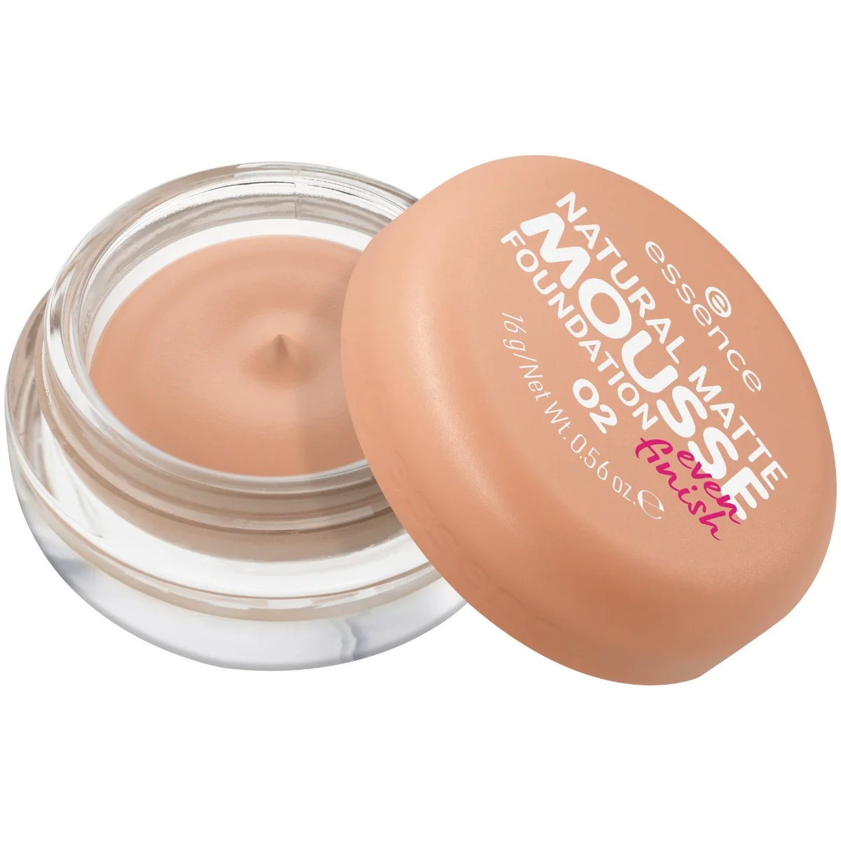 Fond de ten mat Natural Matte Mousse Foundation 02, 16g, Essence