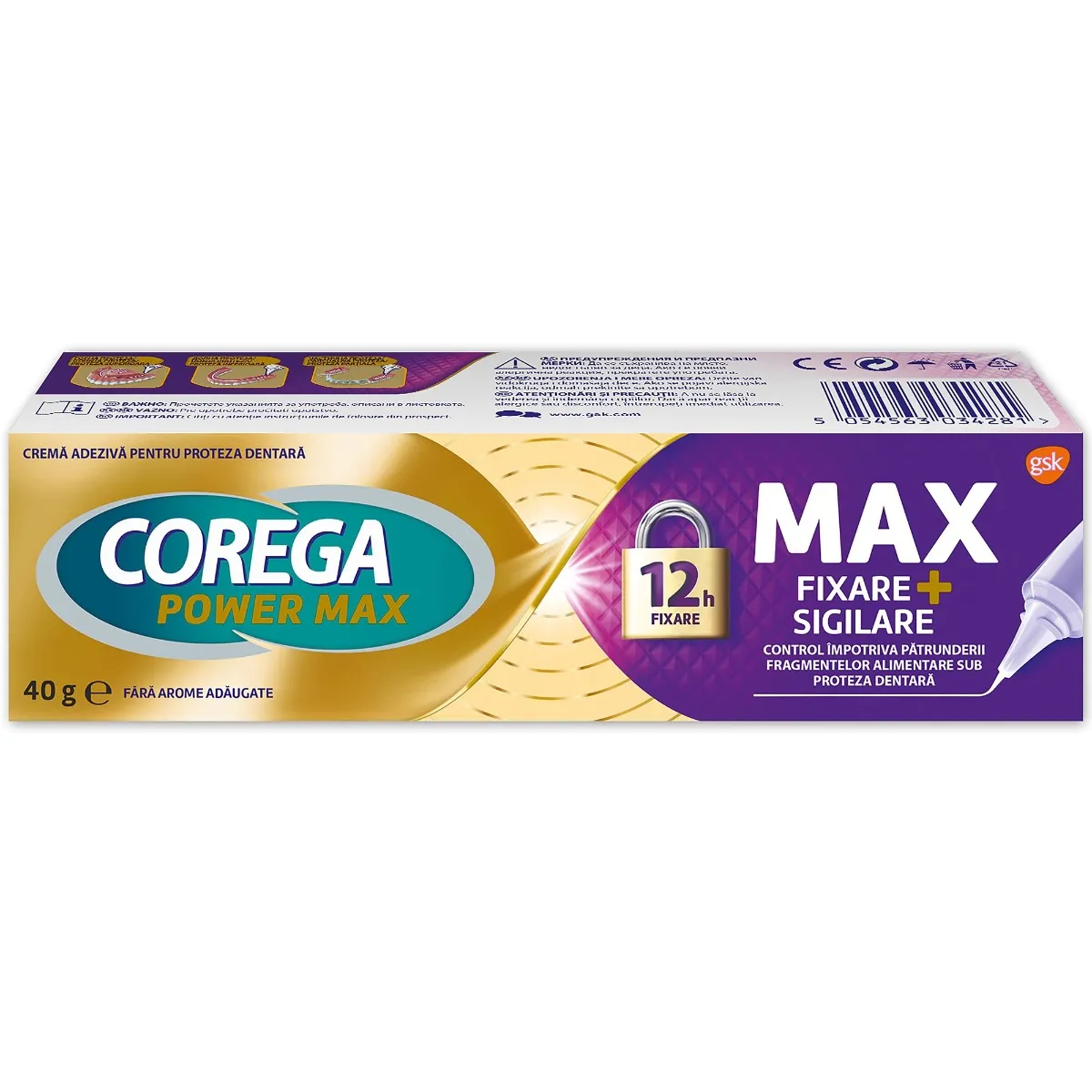 Crema adeziva pentru sigilare MAX, 40g, Corega 