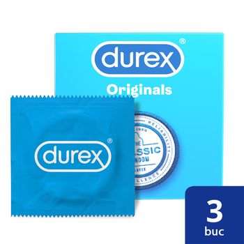 Prezervative Originals, 3 bucati, Durex 