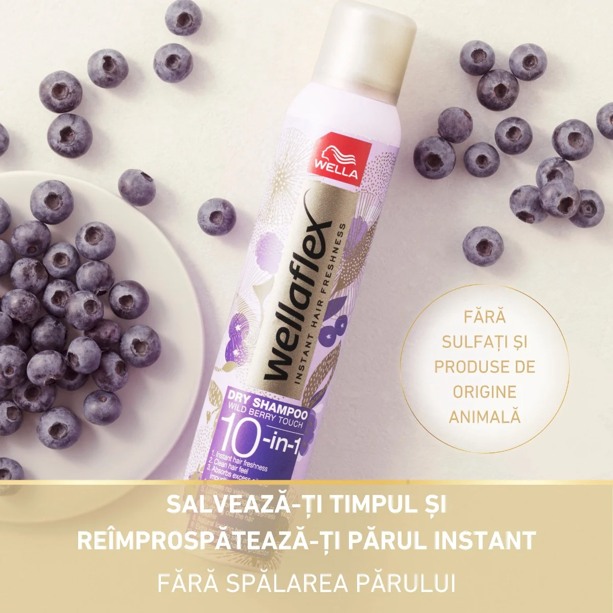 Sampon uscat Wild Berry Touch Wellaflex, 180ml, Wella