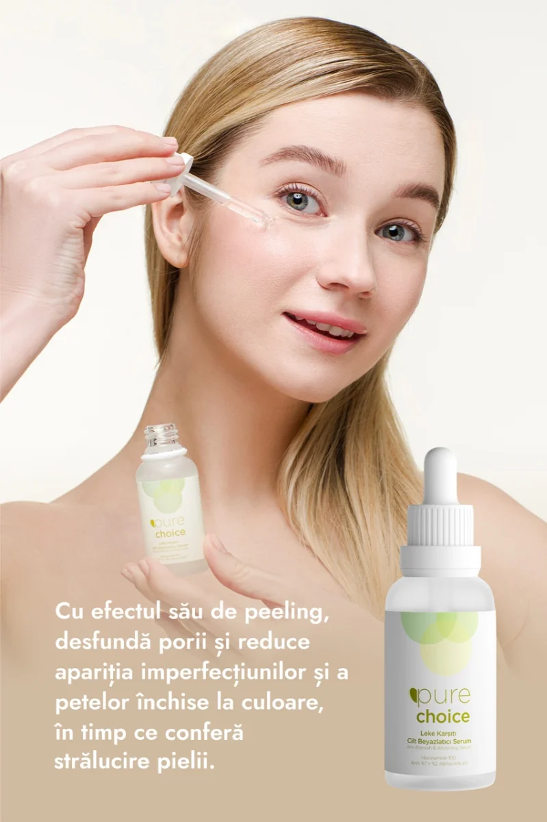 Ser ingrijire faciala anti-pete si anti-roseata, 30ml, Pure Choice