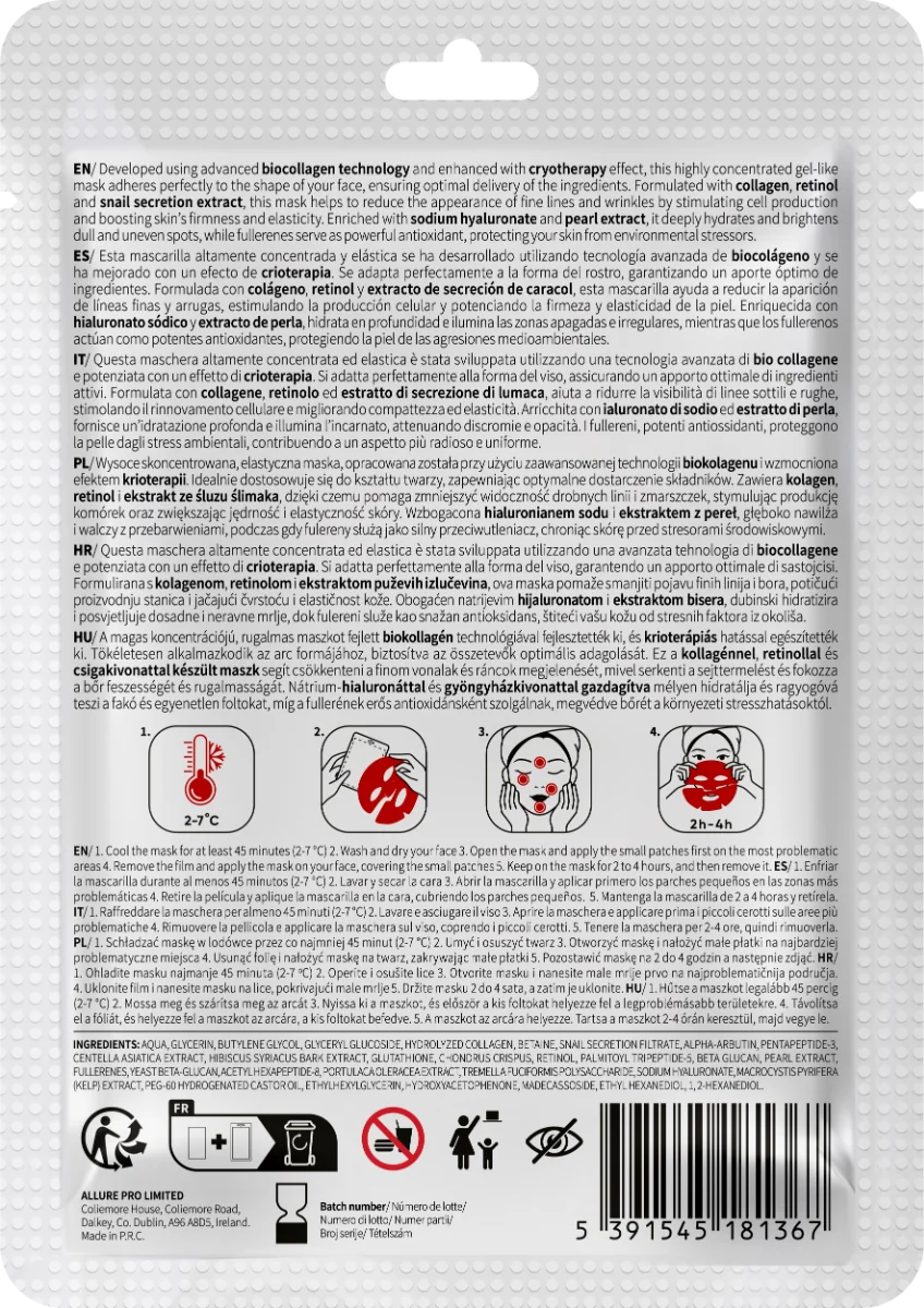 Masca efect lifting de fata Cryo, 50g, Erne
