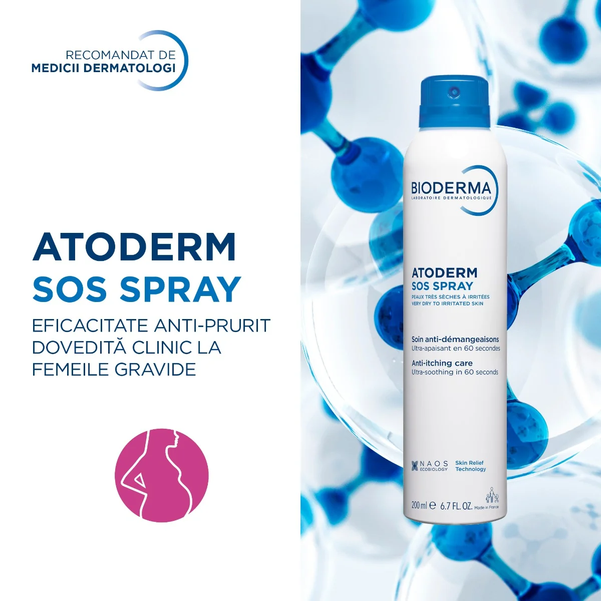 Spray SOS pentru calmarea mancarimilor Atoderm, 200ml, Bioderma