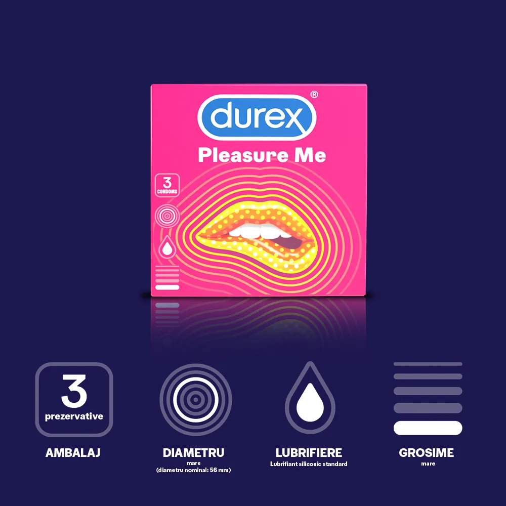 Prezervative Pleasure Me, 3 bucati, Durex 