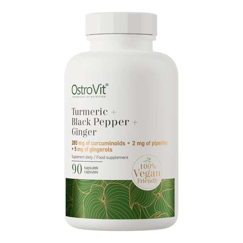 Turmeric + Ghimbir + Piper negru, 90 capsule, OstroVit