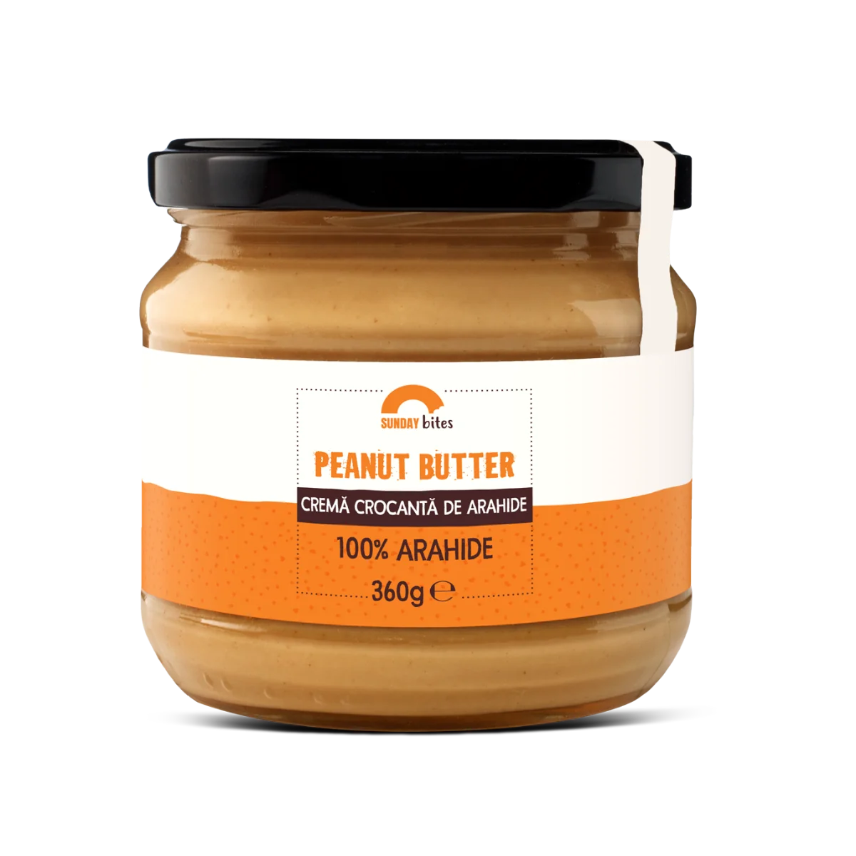 Crema crocanta de arahide, 360g, Sunday Bites