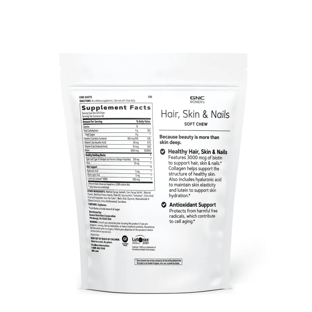 Women’s Formula pentru par, piele si unghii, 60 caramele, GNC