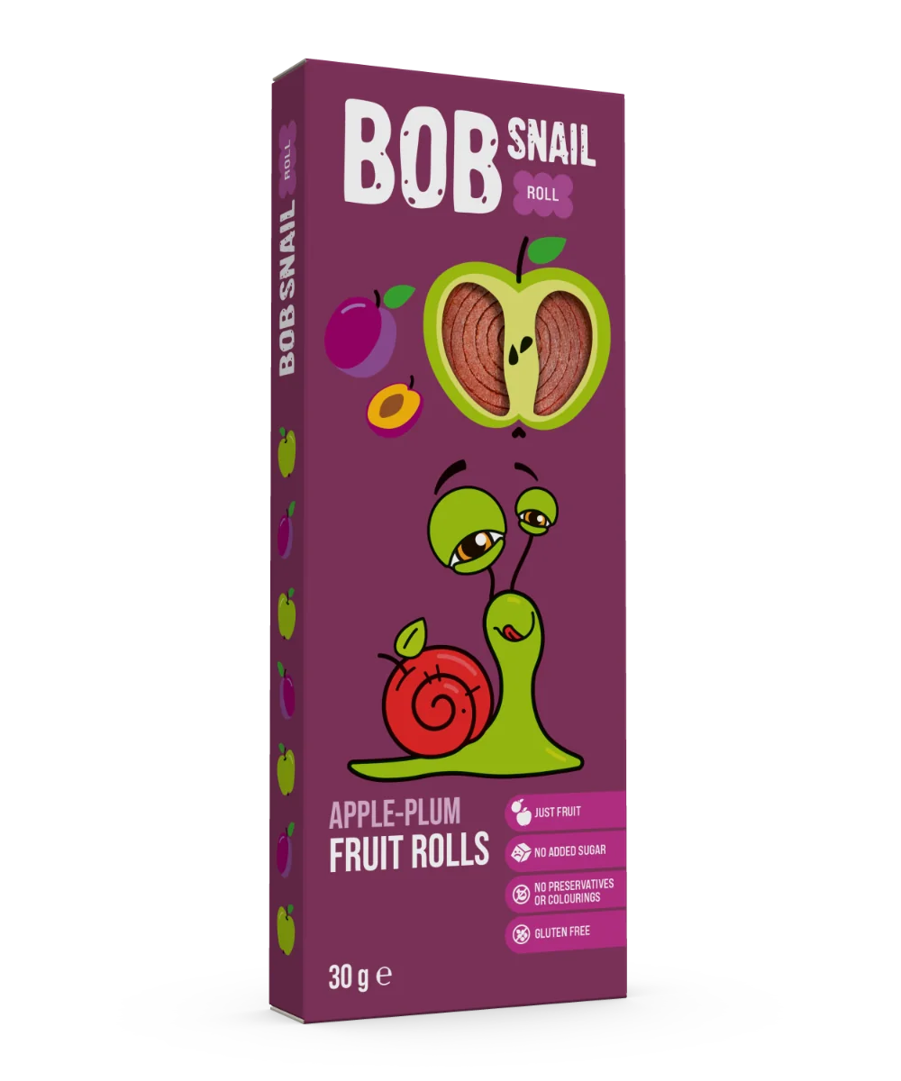 Rulou din mere si prune, 30g, Bob Snail