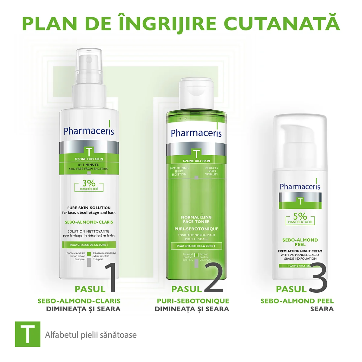 Crema de noapte pentru peeling cu acid mandelic 5% Sebo-Almod Peel T, 50ml, Pharmaceris