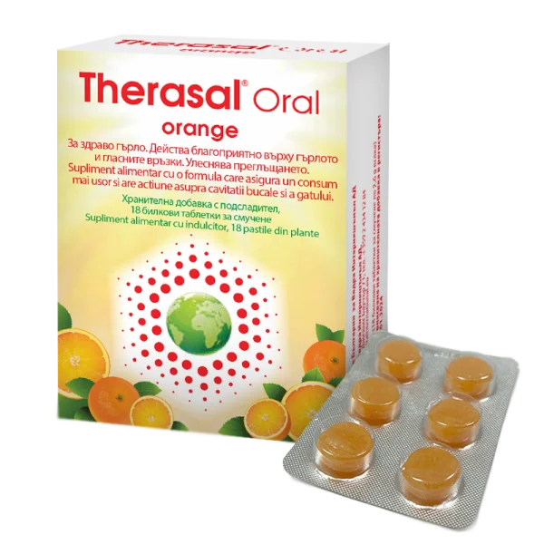 Therasal Oral Orange, 18 pastile de supt, Vedra 