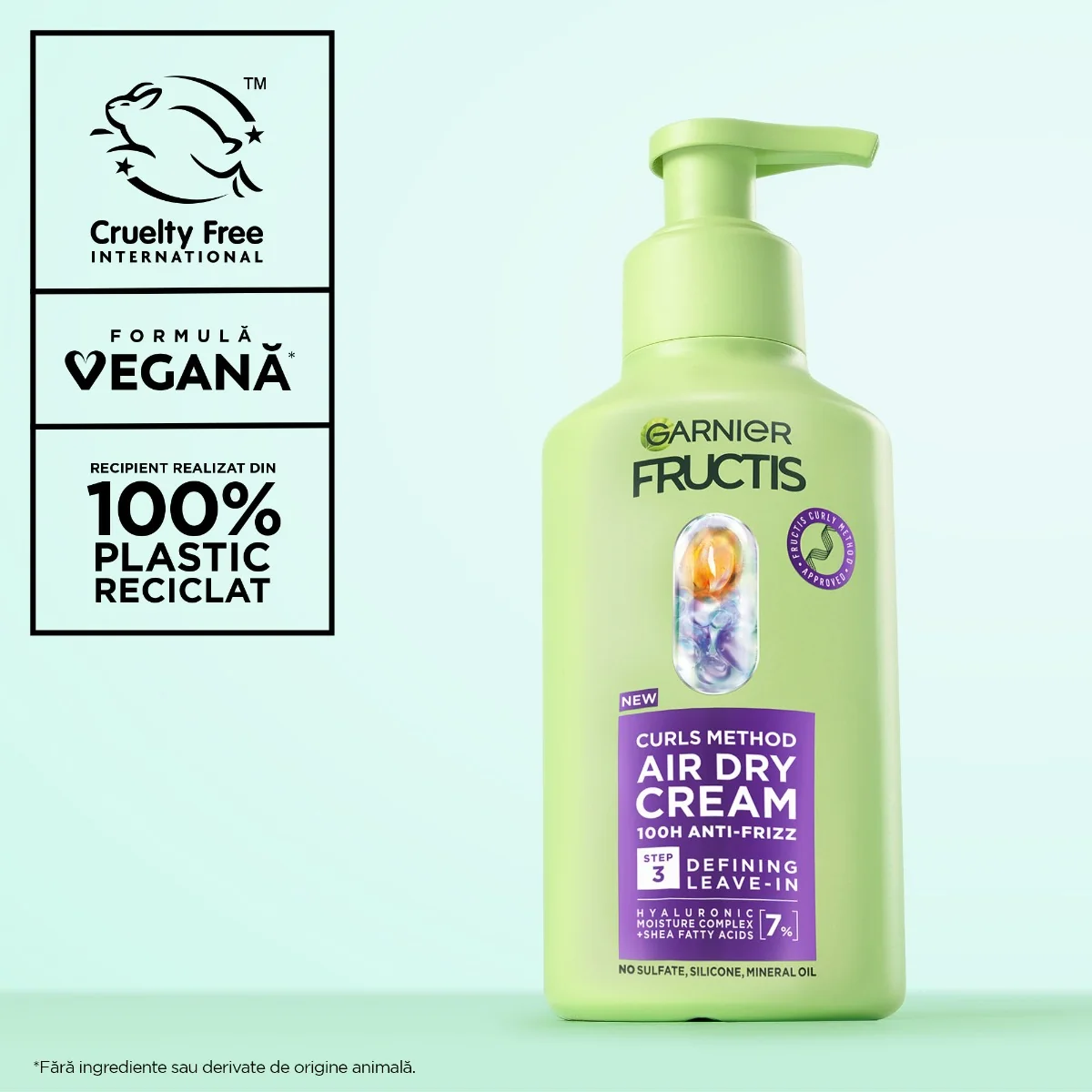 Crema pentru parul cret fara clatire Curls Method, 260ml, Garnier 