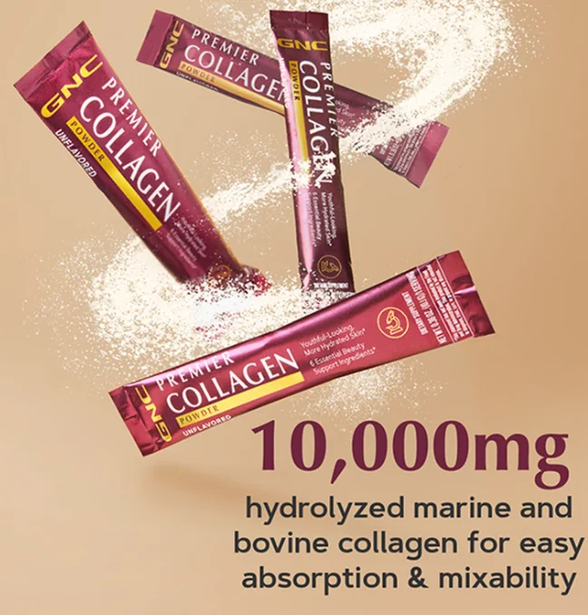 Premier Collagen Powder Formula Premium de Colagen fara Aroma, 20 plicuri x 10.01g, GNC