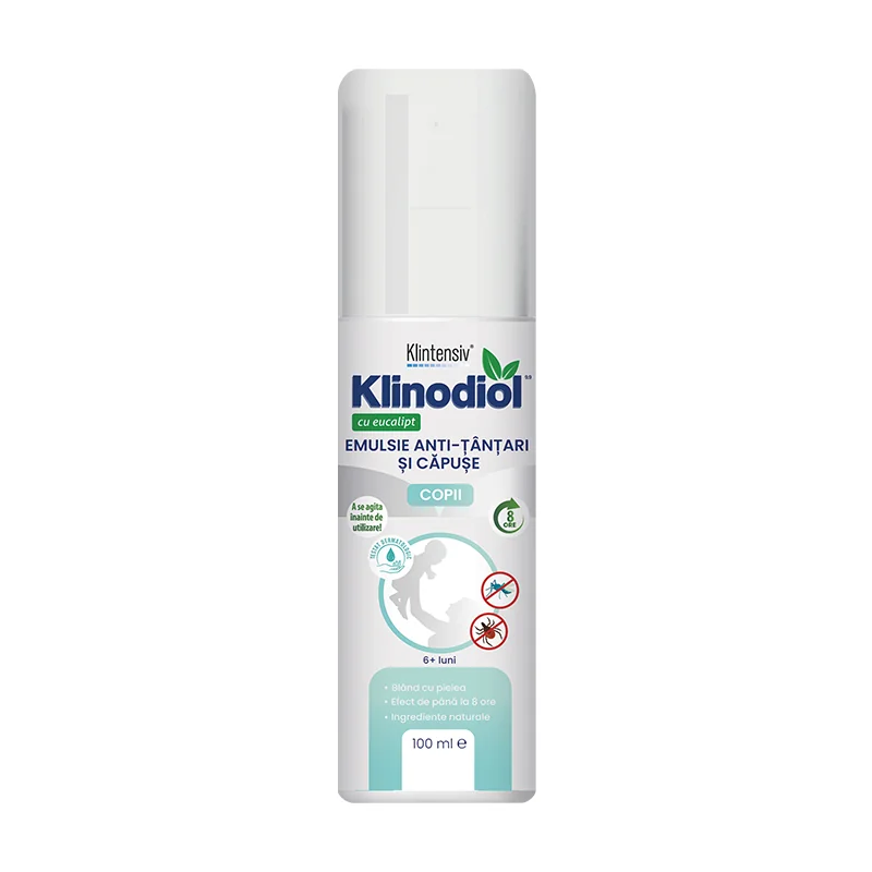 Emulsie anti-tantari si capuse pentru copii 6+ luni Klinodiol, 100ml, Klintensiv
