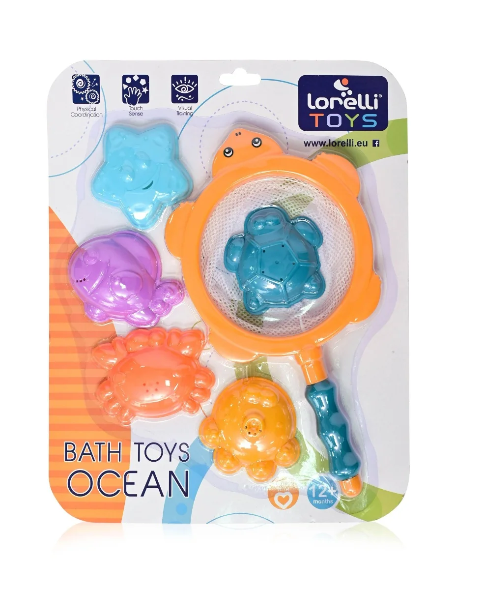 Set Jucarii de baie forme marine 12 luni+ 5 piese, Lorelli