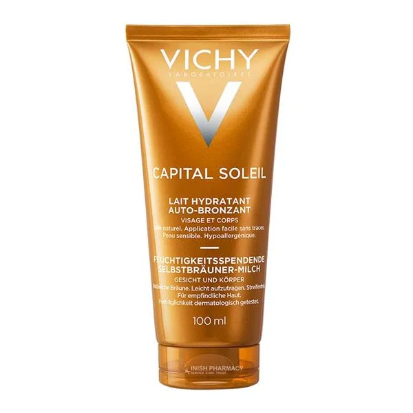 Lapte hidratant autobrozant pentru fata si corp Capital Soleil, 100ml, Vichy