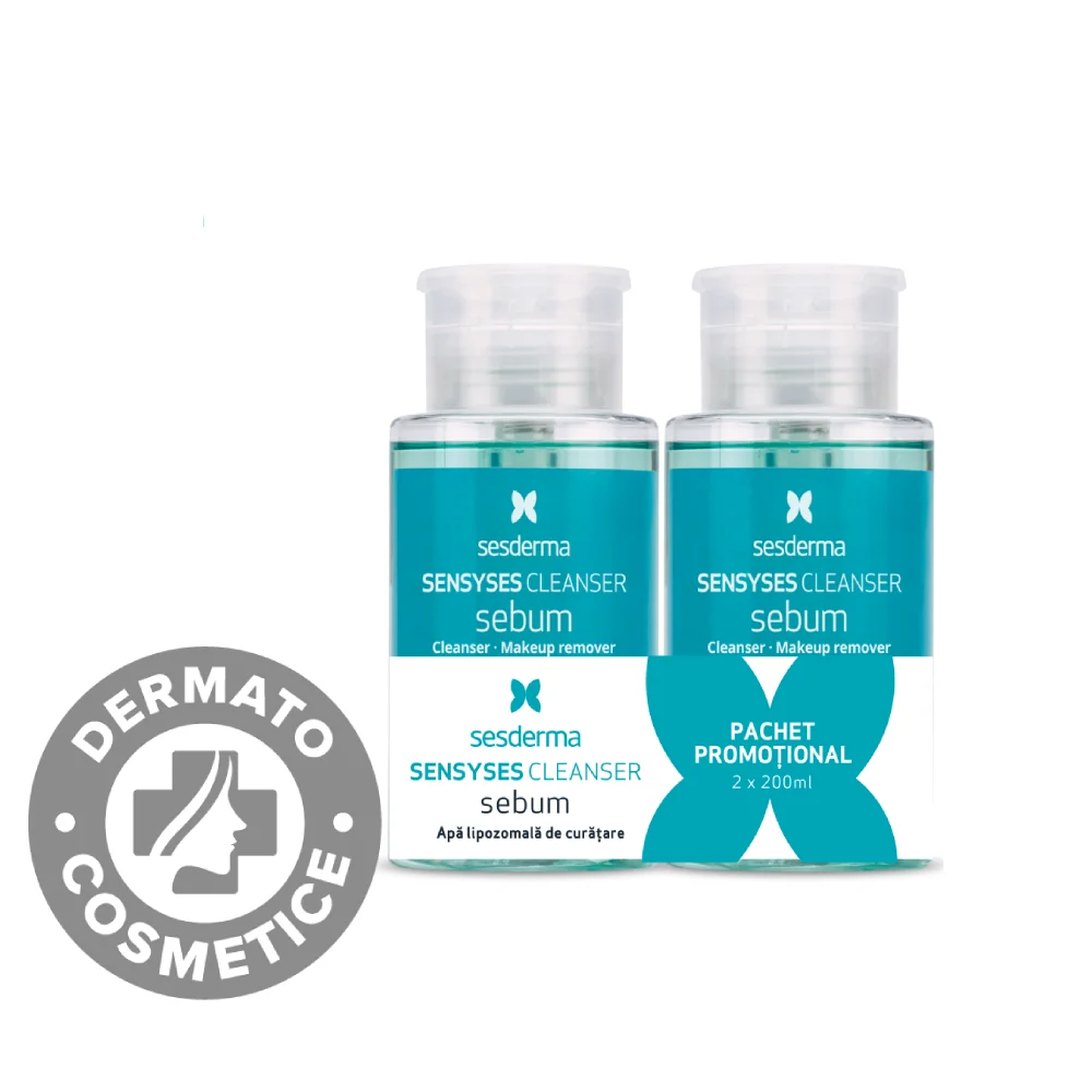 Pachet Apa lipozomala de curatare Sensyses Sebum, 2 x 200ml, Sesderma 