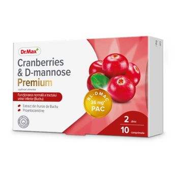 Dr.Max Cranberries & D-mannose Premium, 10 comprimate 