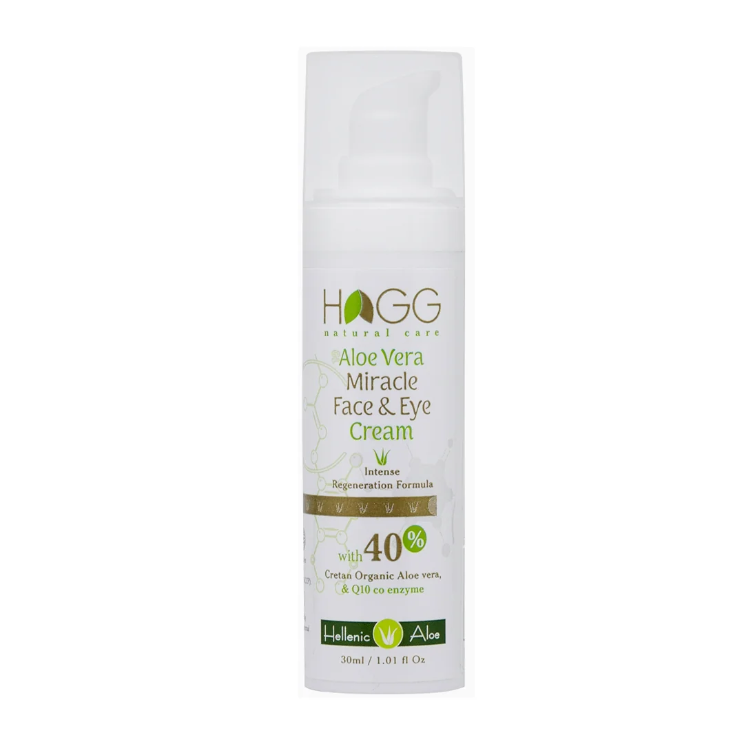 Crema pentru fata si ochi cu aloe vera, coenzima Q10 si colagen solubil Miracle, 30ml, Hagg