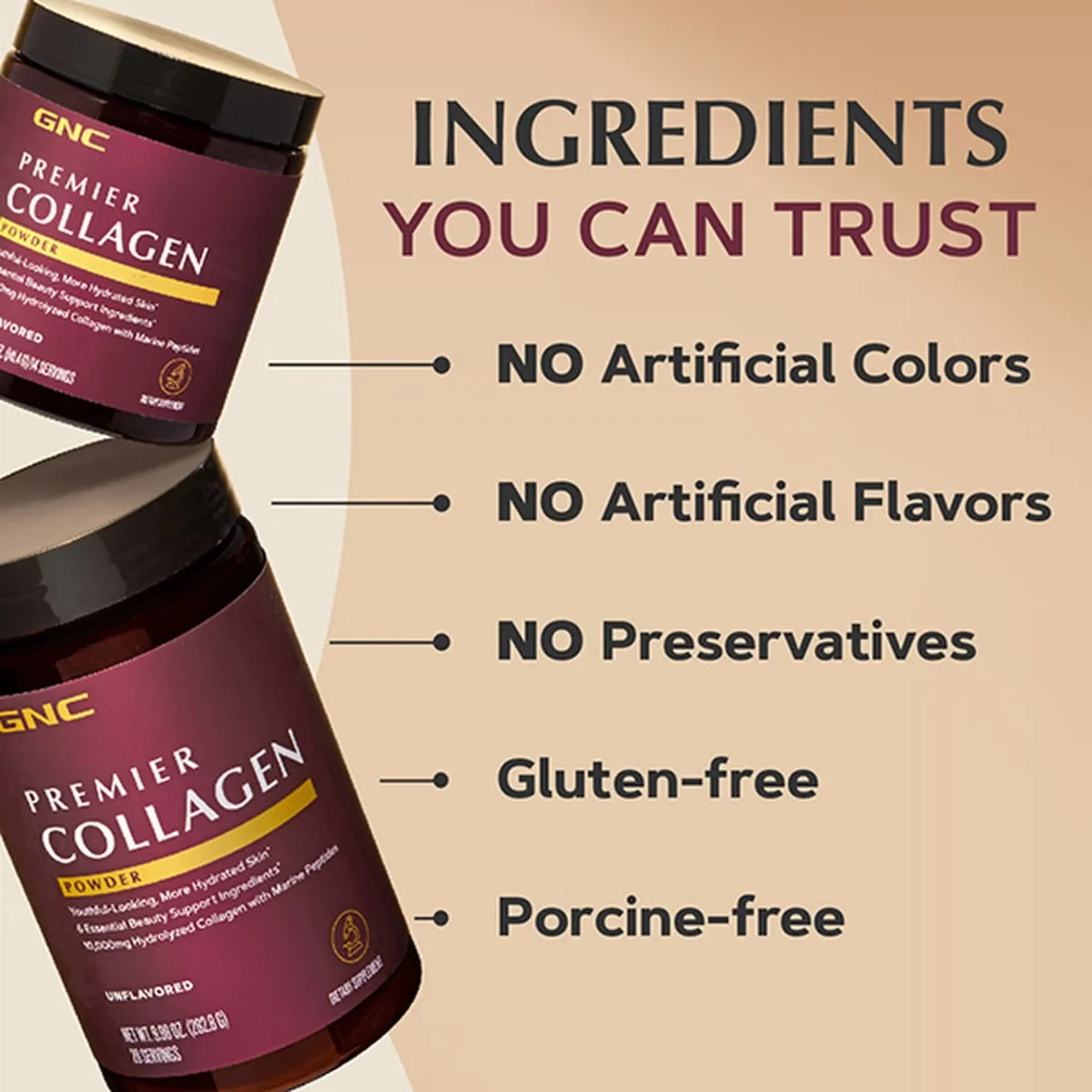Premier Collagen Powder Formula Premium de Colagen fara Aroma, 141.4 g, GNC