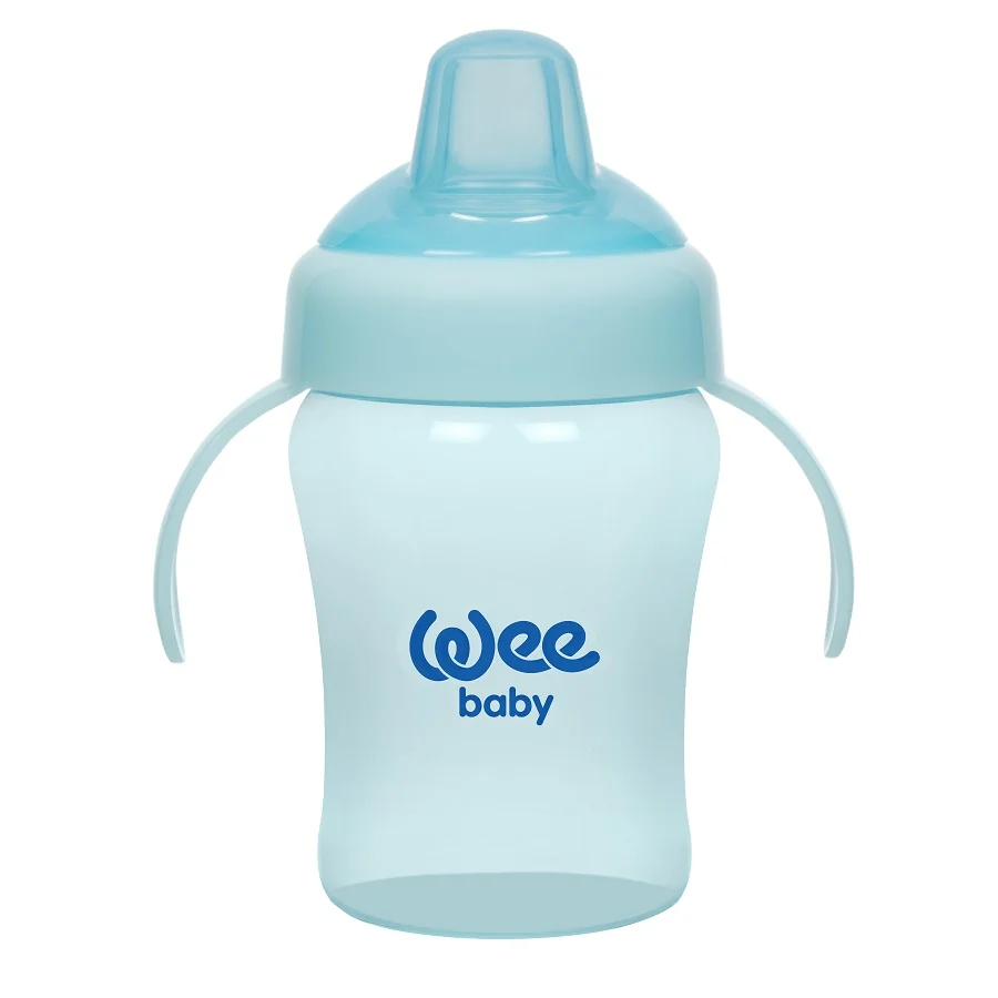 Canita colorata anti-varsare cu maner si cioc din silicon 6+ luni, 240ml, Wee Baby