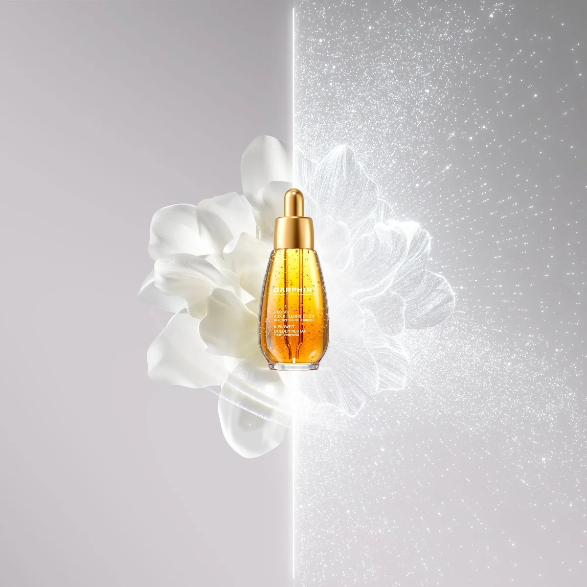 Elixir ulei 8 flori cu aur pentru intretinerea tenului Essential Oil Elixir, 30ml, Darphin