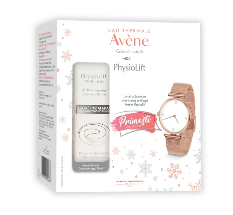 Pachet Crema de zi Physiolift 30ml + Ceas Gratuit, Avene